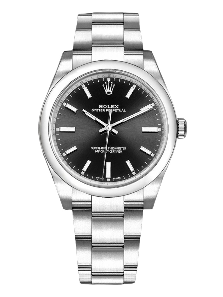 【Super Clone】Rolex Oyster Perpetual Air-King 114200 Black Index Dial 34mm Unisex Replica watch