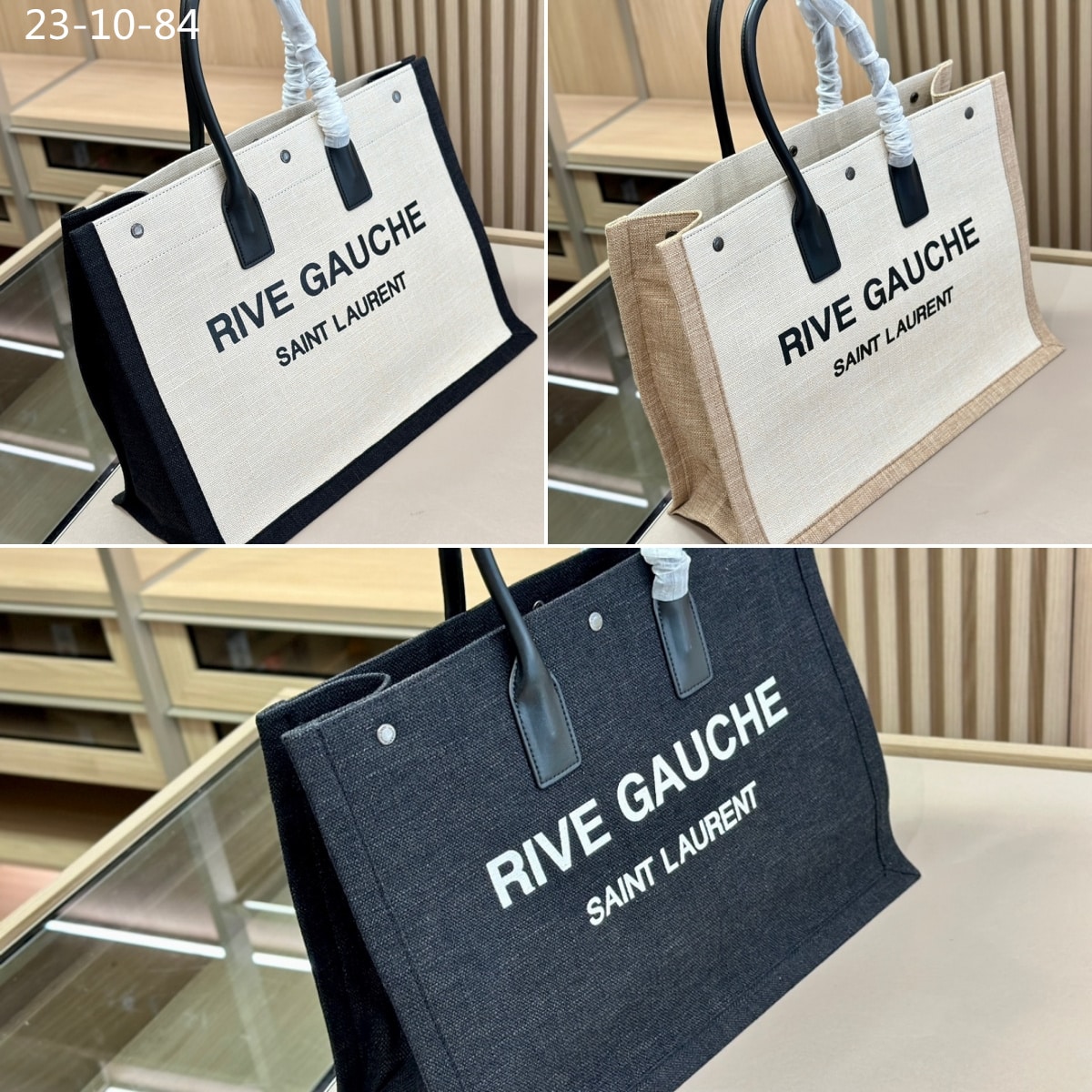 Saint Laurent Rive Gauche Tote Bag Black 48Cm