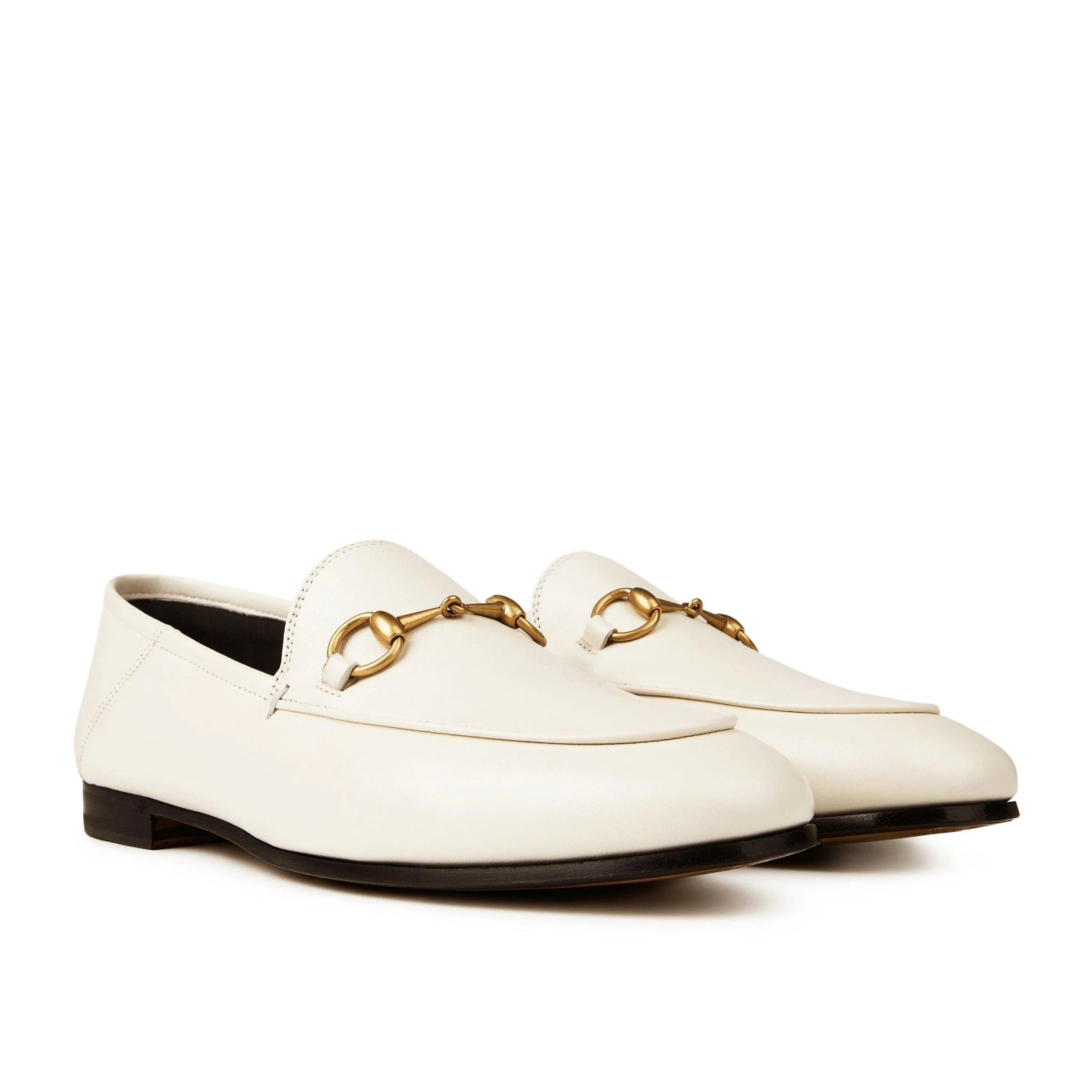Gucci Women’S Leather Horsebits Loafers White
