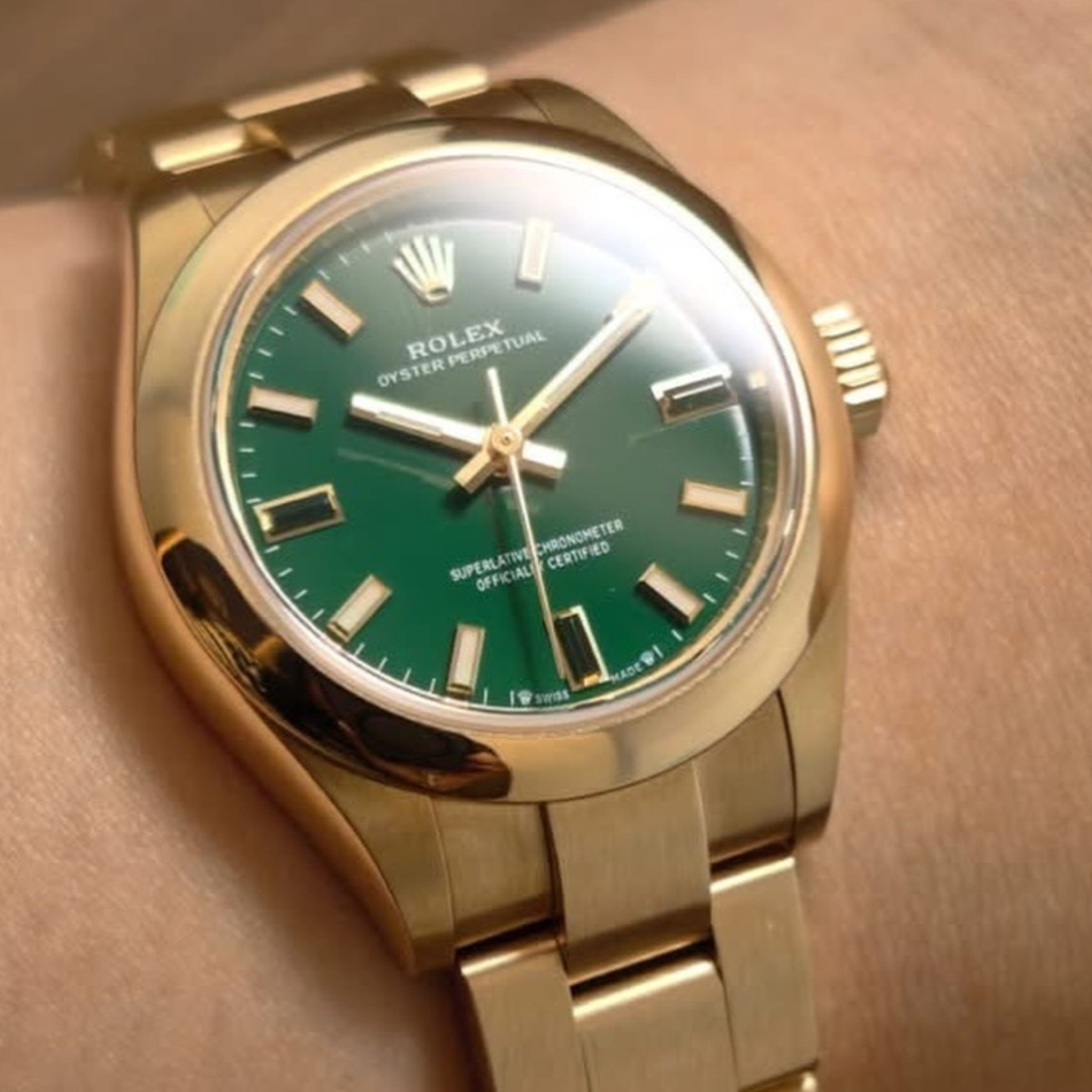 [Superclone] Rolex Oyster Perpetual 28mm Green Stone Dial Oyster 276208