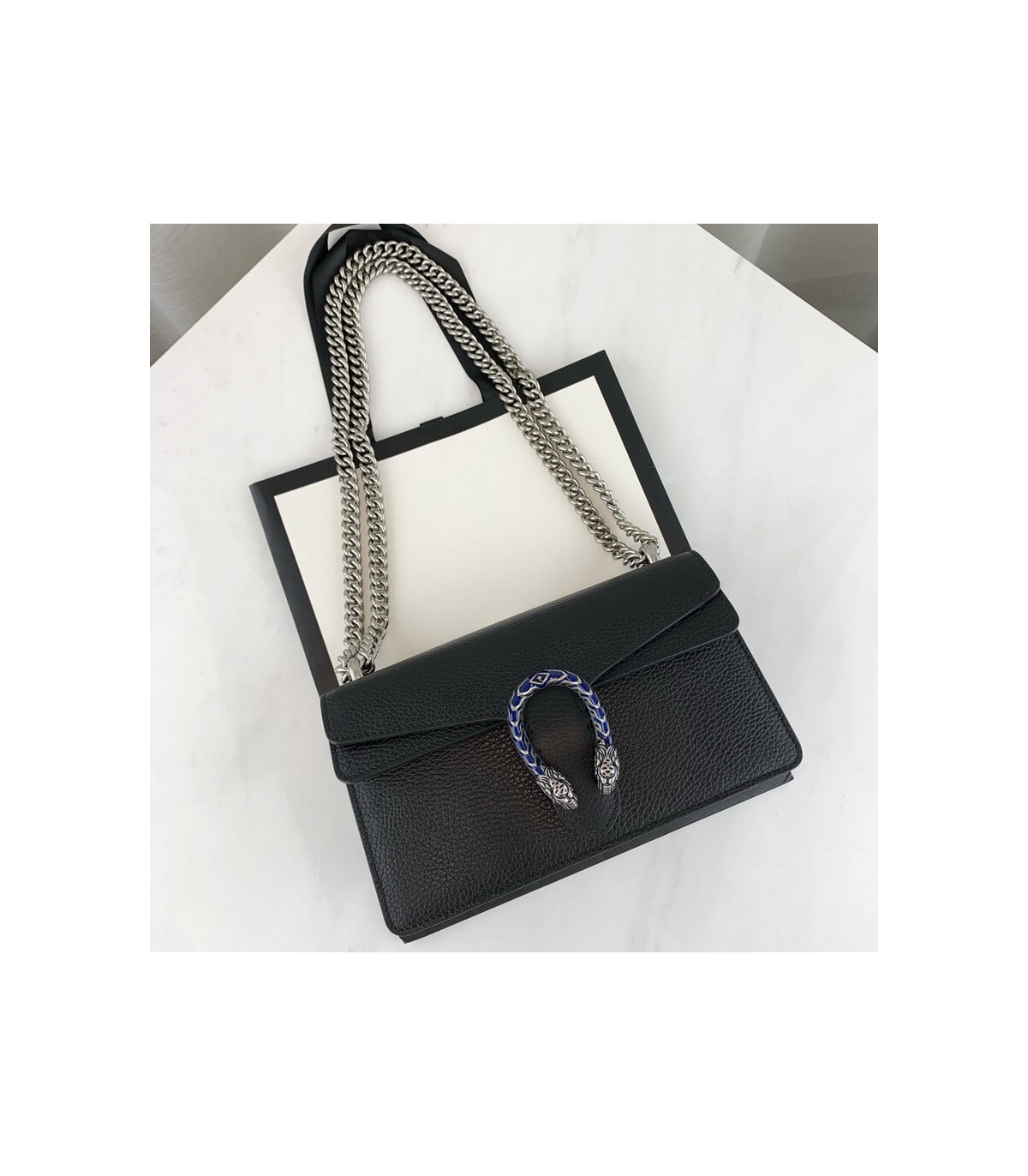 Gucci Dionysus Small Shoulder Bag in Black Leather