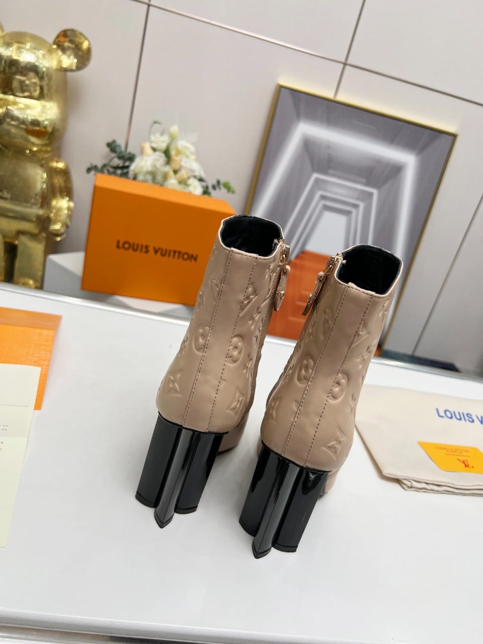 Louis Vuitton Silhouette Ankle Boot Beige