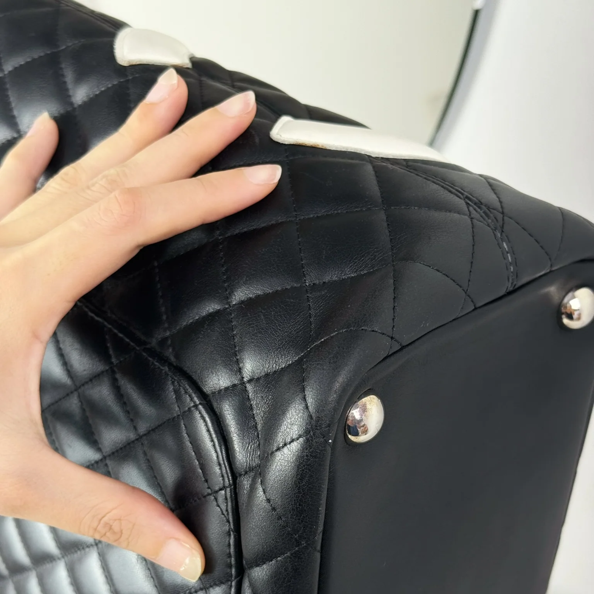 Chanel Calfskin Quilted Large Cambon Tote Black 41Cm/16in
