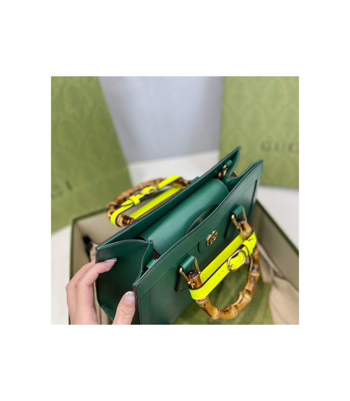 Gucci Diana Small Tote Bag Green
