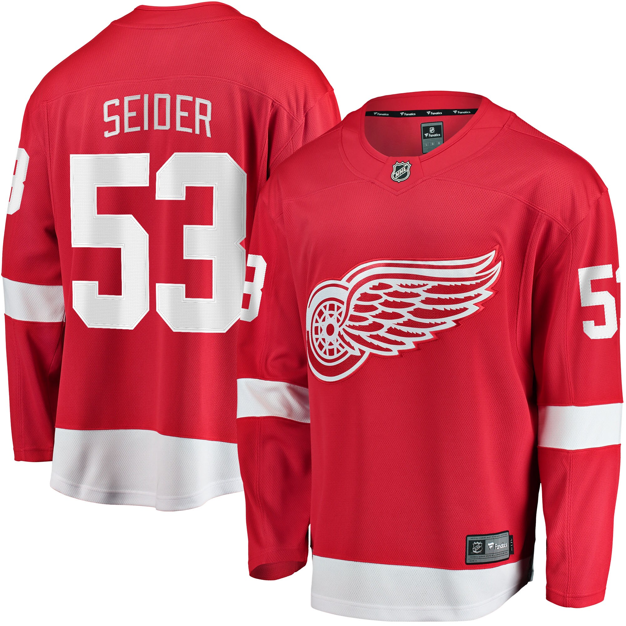 Moritz Seider Detroit Red Wings Fanatics Home Breakaway Player Jersey – Red