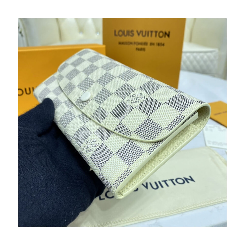 Louis Vuitton Damier Azur Emilie Wallet Beige