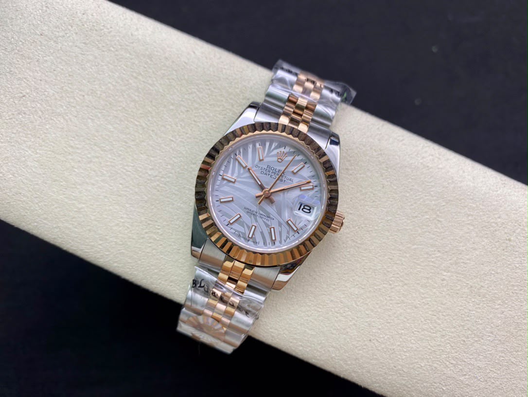[SUPER CLONE] Rolex Datejust 31mm Palm Motif Silver Dial 126233