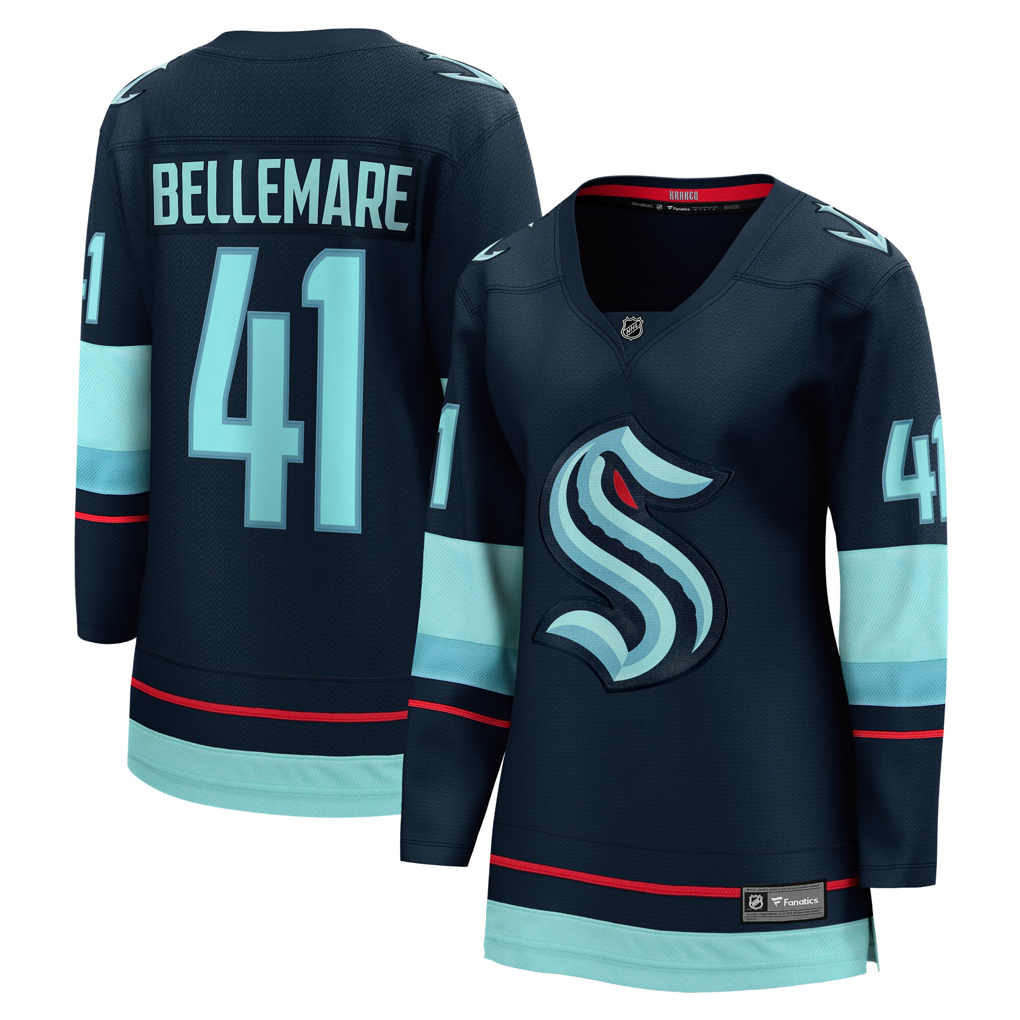 Pierre-Edouard Bellemare Seattle Kraken Fanatics Women’s Home Breakaway Player Jersey – Deep Sea Blue