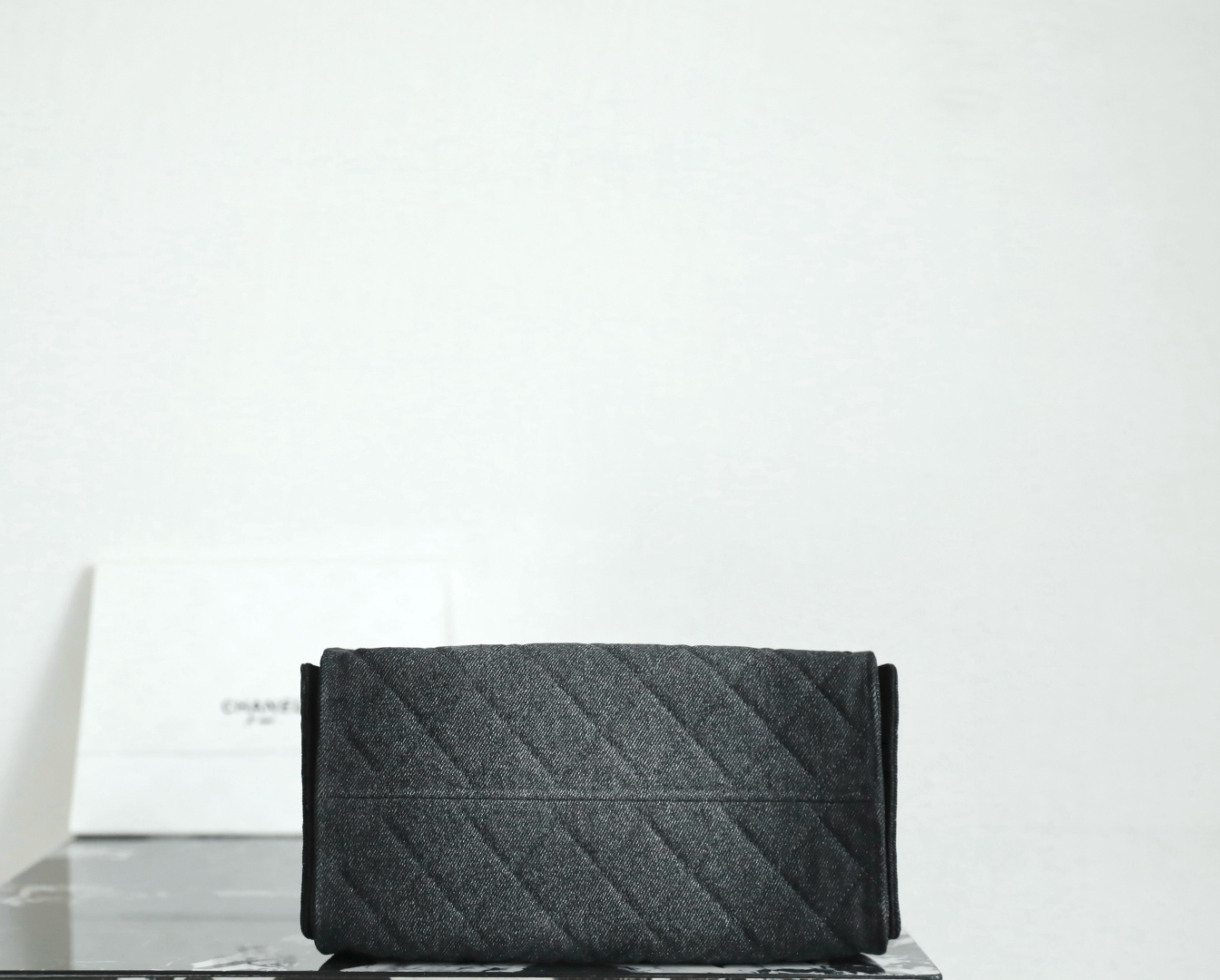 Chanel crossbody bag 25 Small Handbag Washed Denim & Gold-Tone Metal Black 30cm/11.8in