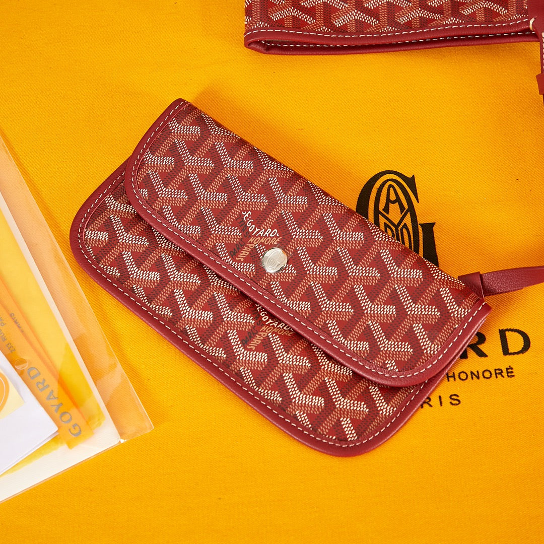 Goyard Saint Louis Pm 34Cm Dark Red Canvas Chevroches Calfskin