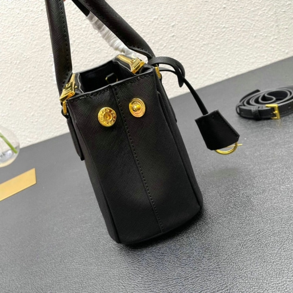 Prada Galleria Saffiano Leather Mini Bag Black 20Cm 1Ba906 Nzv F0002 V Eom