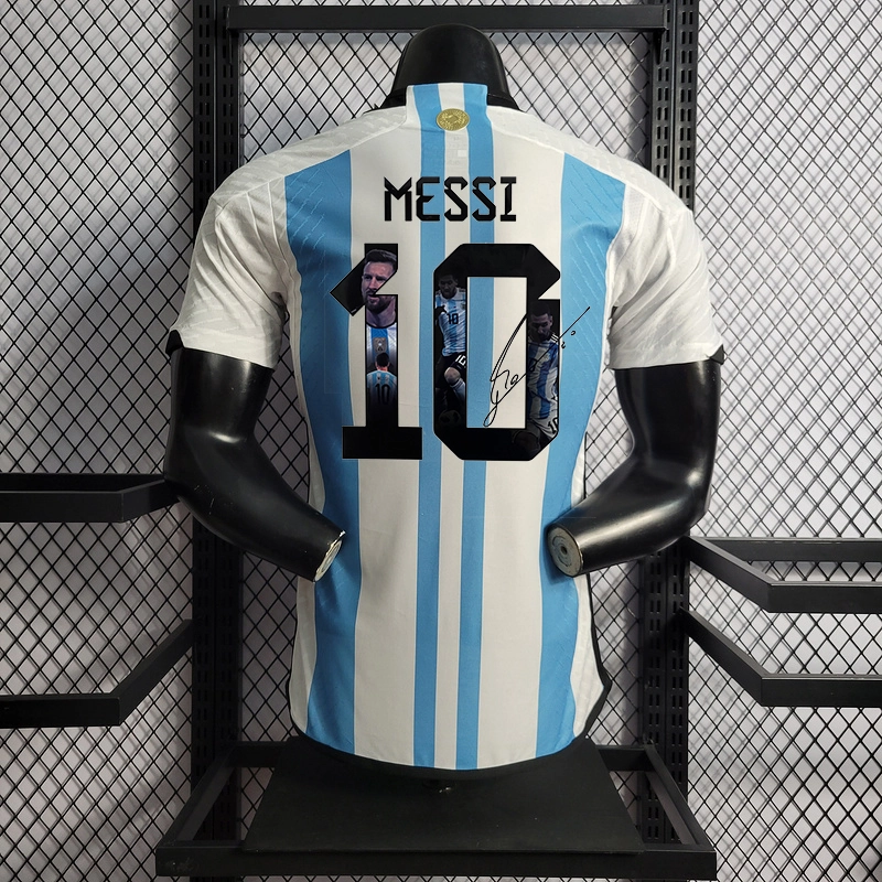 Player 2022-23 Messi signature Argentina Home Football jersey