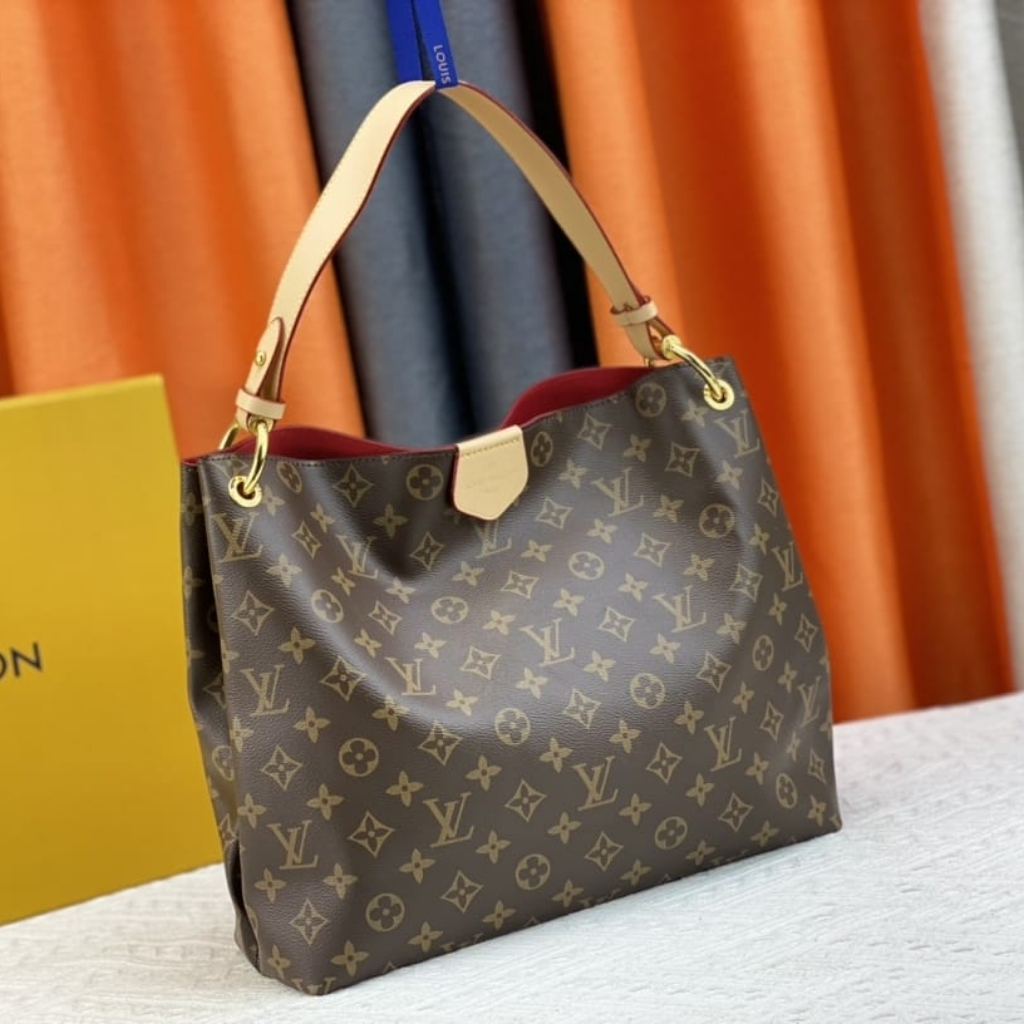 Louis Vuitton Graceful PM Monogram Canvas Red 35Cm