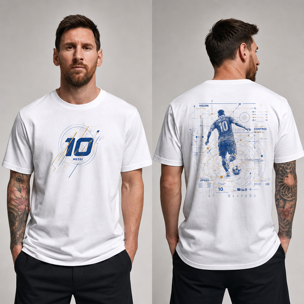 Messi World Cup Printed T-Shirt Unisex Loose Fit T-Shirt 100% Cotton Soft Comfortable Summer Casual Printed Top