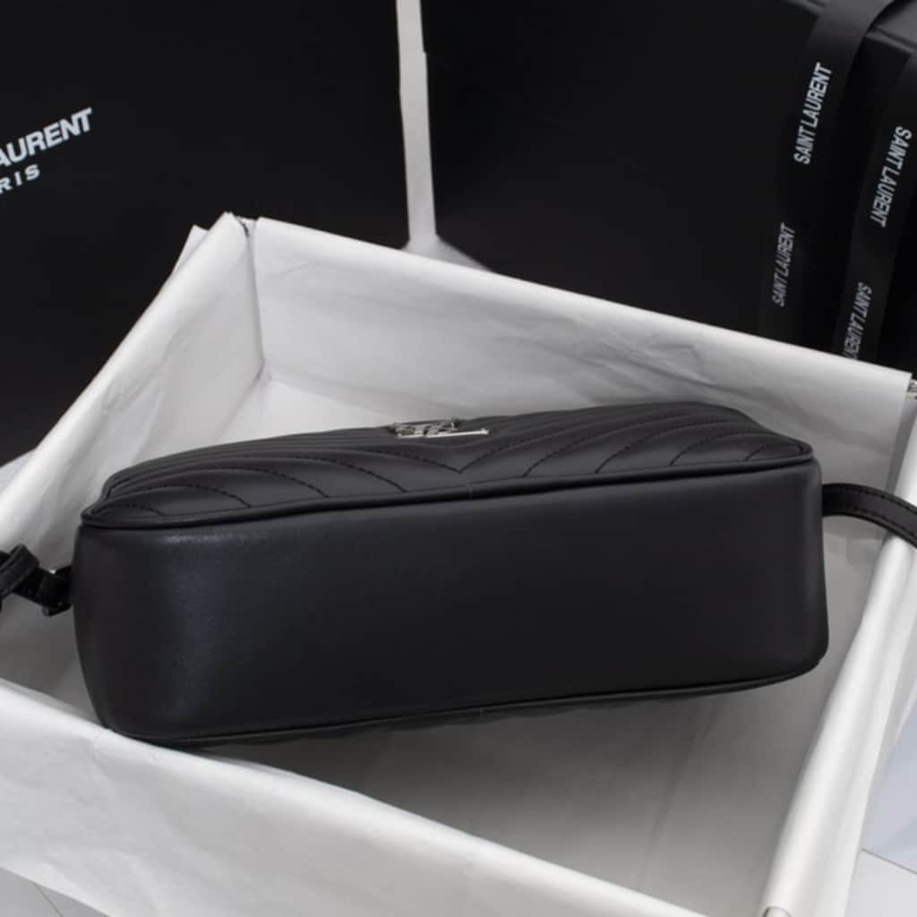 Saint Laurent Lou Camera Bag In Quilted Leather Black Silver Hardware 23Cm 761554DV7041000