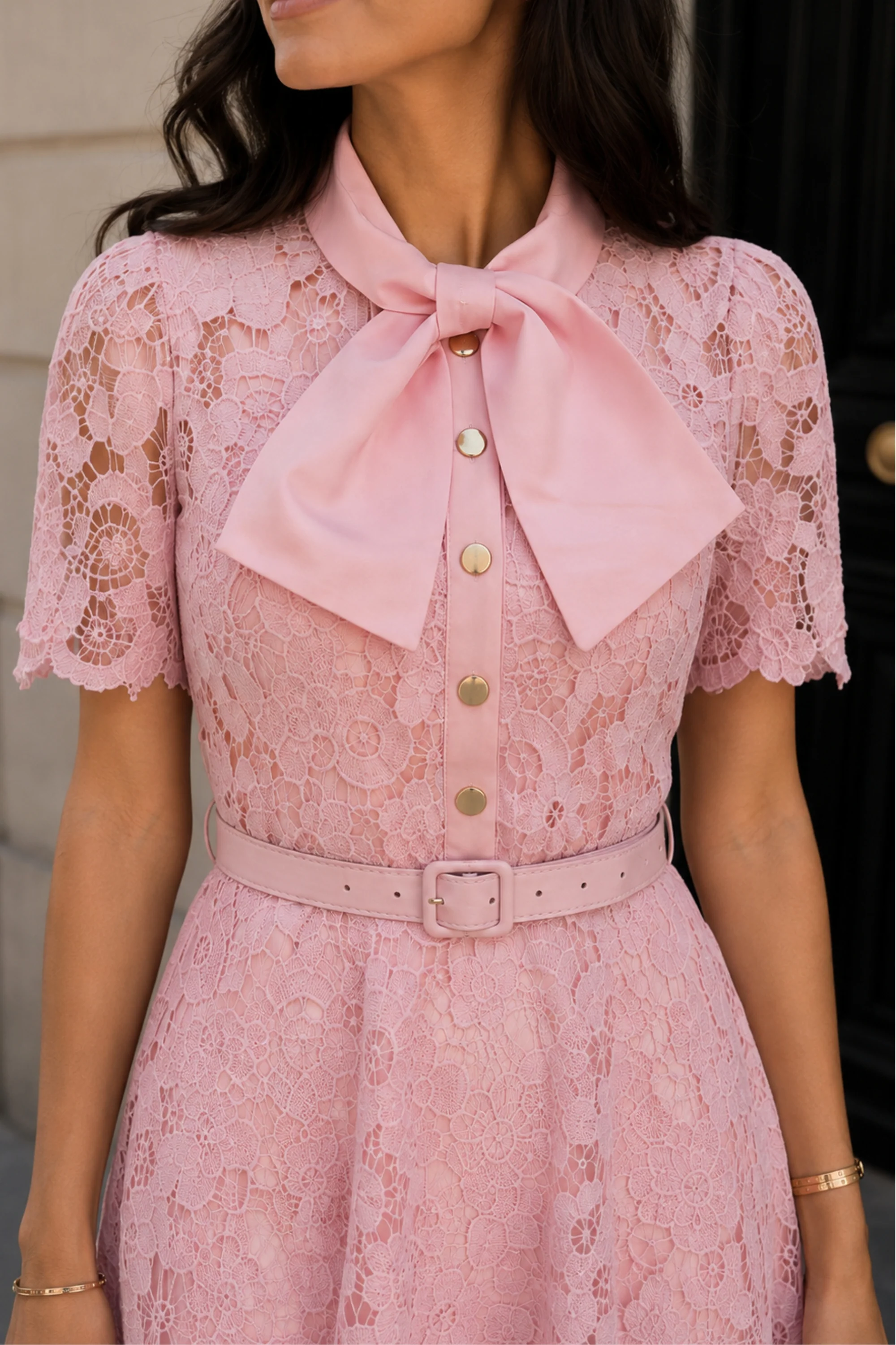 Rosebud Bow Lace Dress