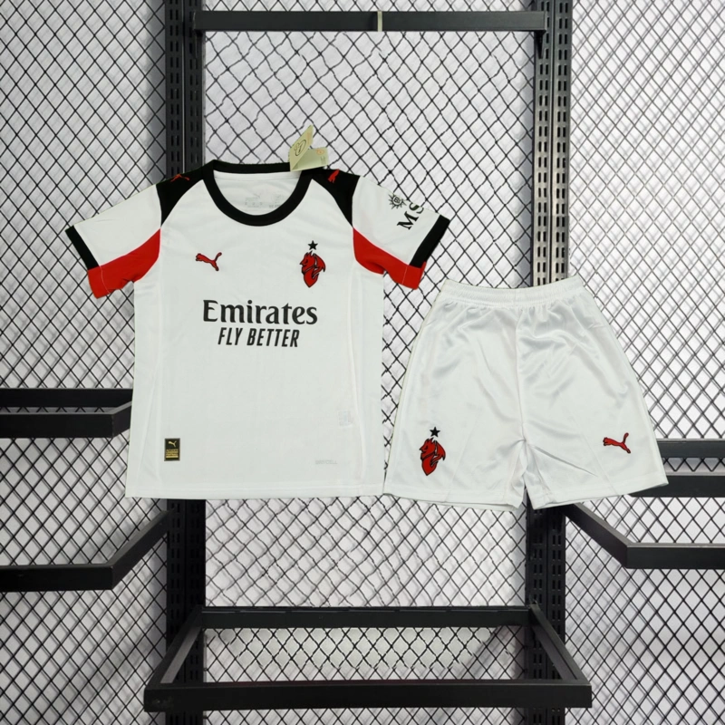2025-26 AC Milan White Away Kids Football jersey