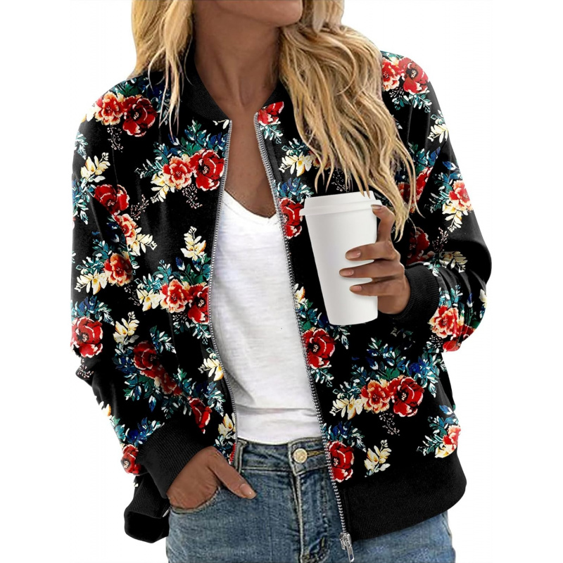 Women's Zip Up Jacket Casual Long Sleeve