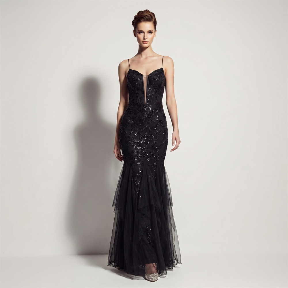 Wedding banquet mermaid annual meeting slim evening dress