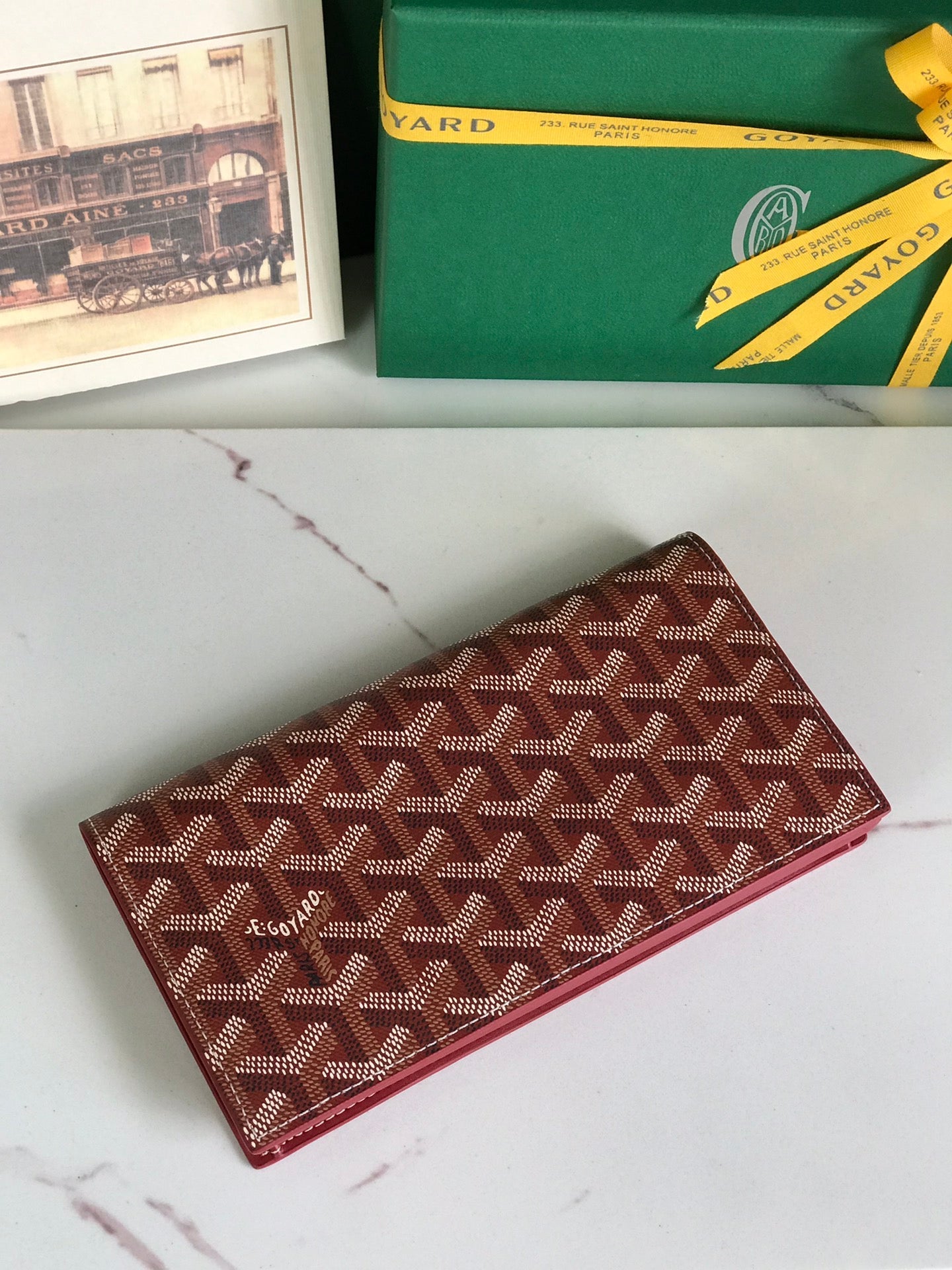 Goyard Richelieu Wallet 19 Cm Classic Red Goyardine Canvas