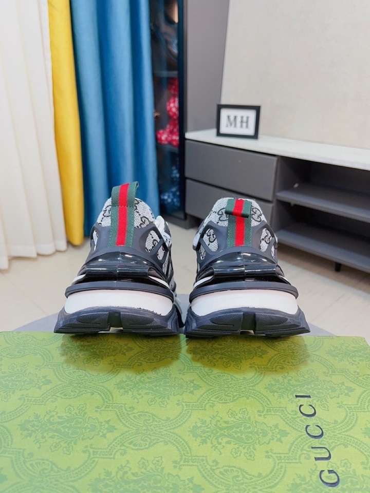 Gucci Gg Men?S Sneaker Rubber Leather Grey