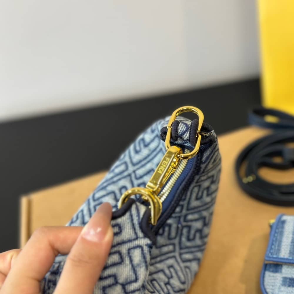 Fendi Nano Fendigraphy Blue Denim 16Cm