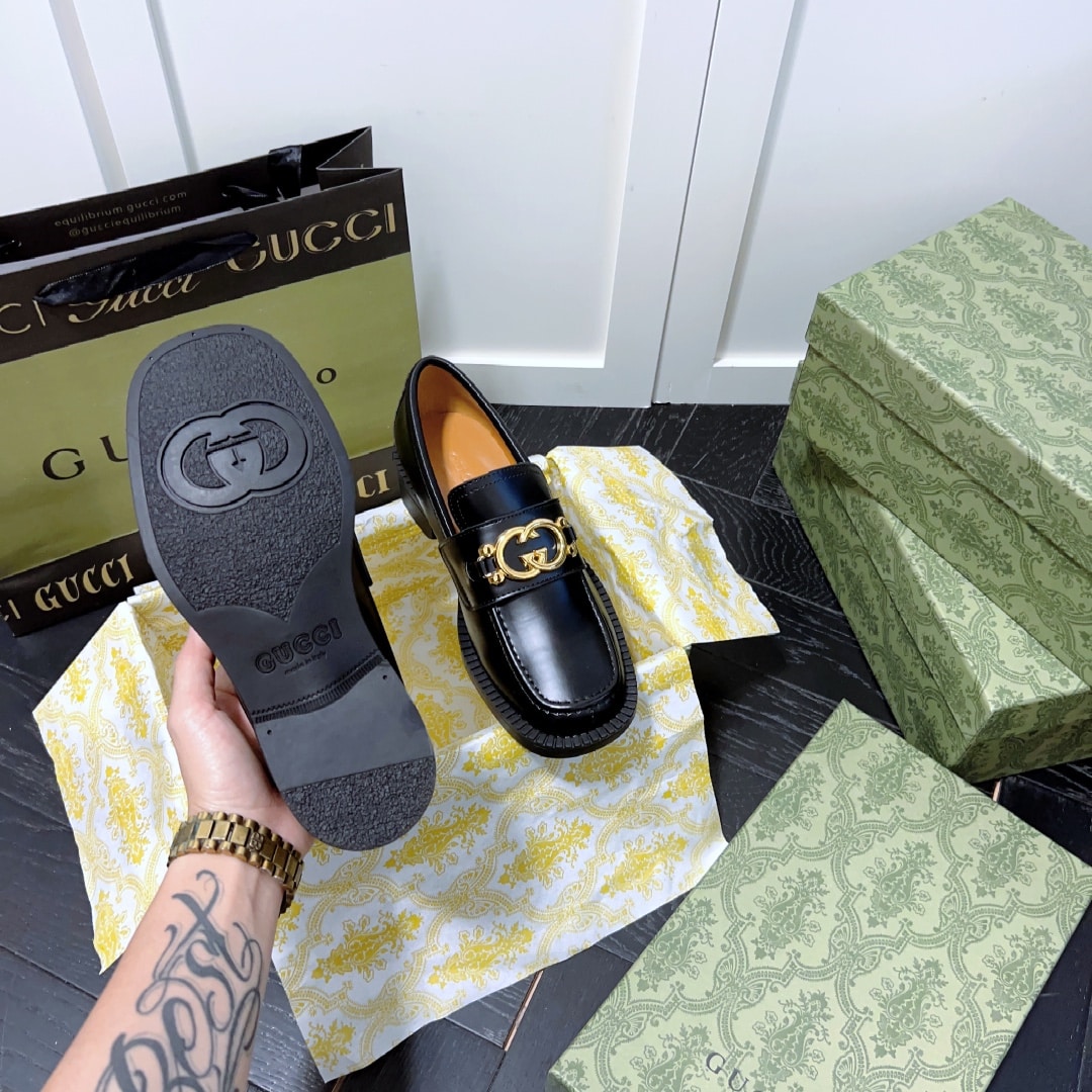 Gucci Womens Loafer With Interlocking G ?701791 10R60 1000