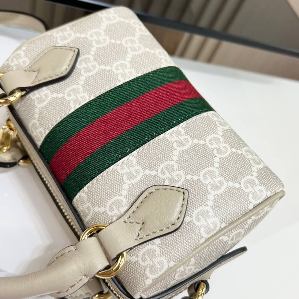 Gucci Ophidia Mini Boston Bag GG Supreme 16.5cm/6.5in