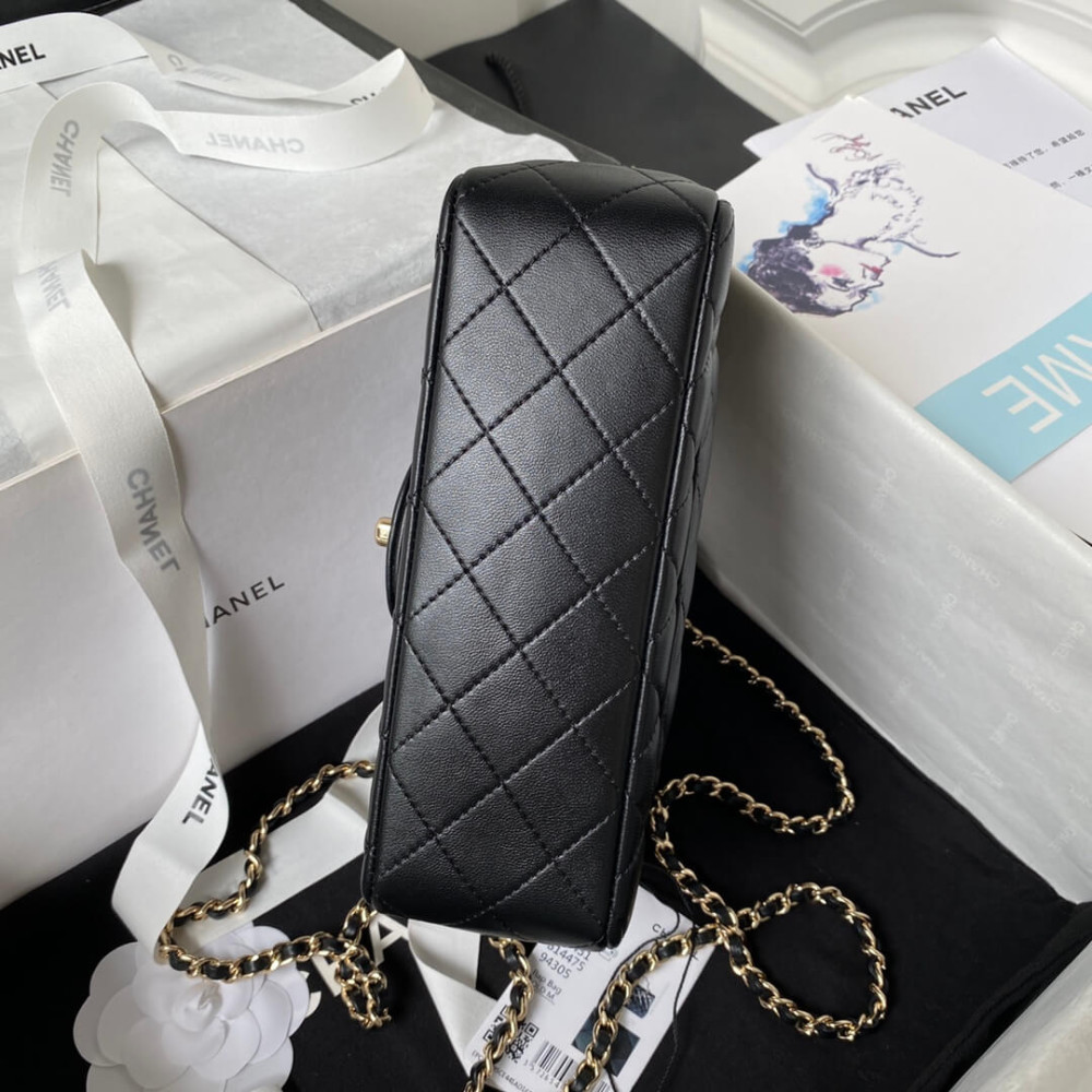 Chanel Mini Flap Bag With Metal Top Handle
