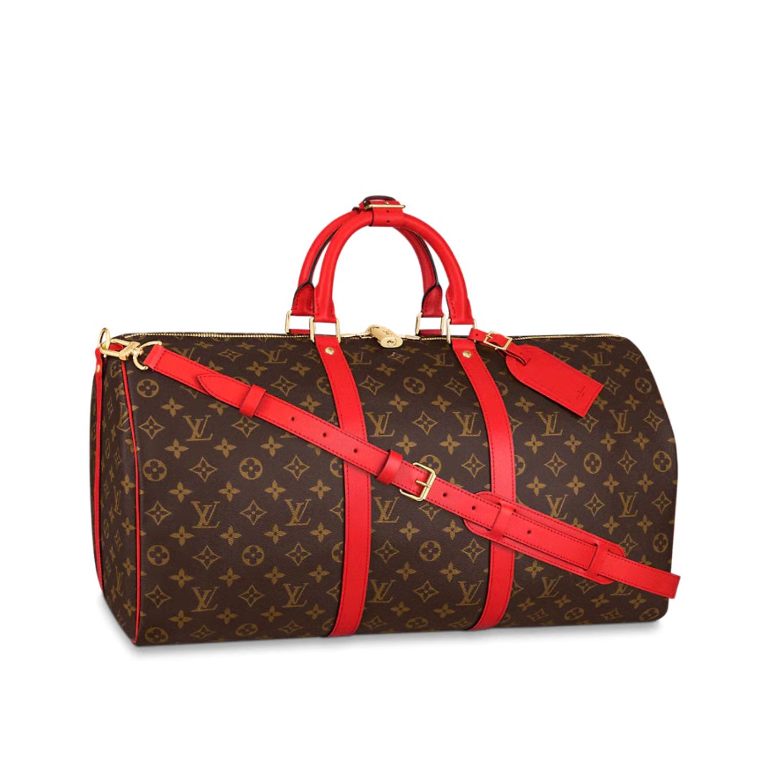 Louis Vuitton Keepall Bandouliere 50 Monogram Canvas Red 50cm LV M44740