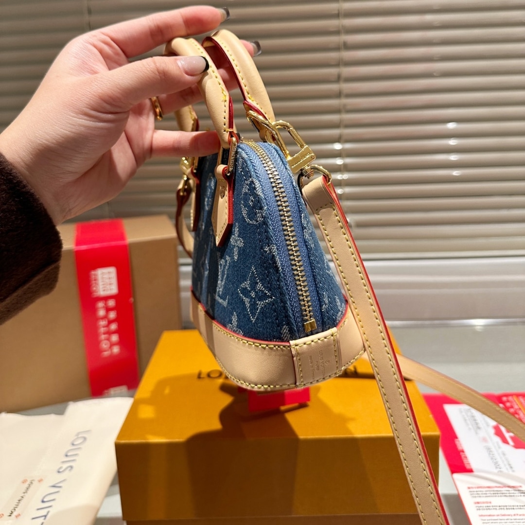 Louis Vuitton Nano Alma Monogram Canvas Denim Blue 16Cm