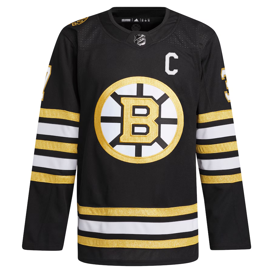 Men's Boston Bruins Patrice Bergeron adidas Black Home Primegreen Authentic Player Jersey