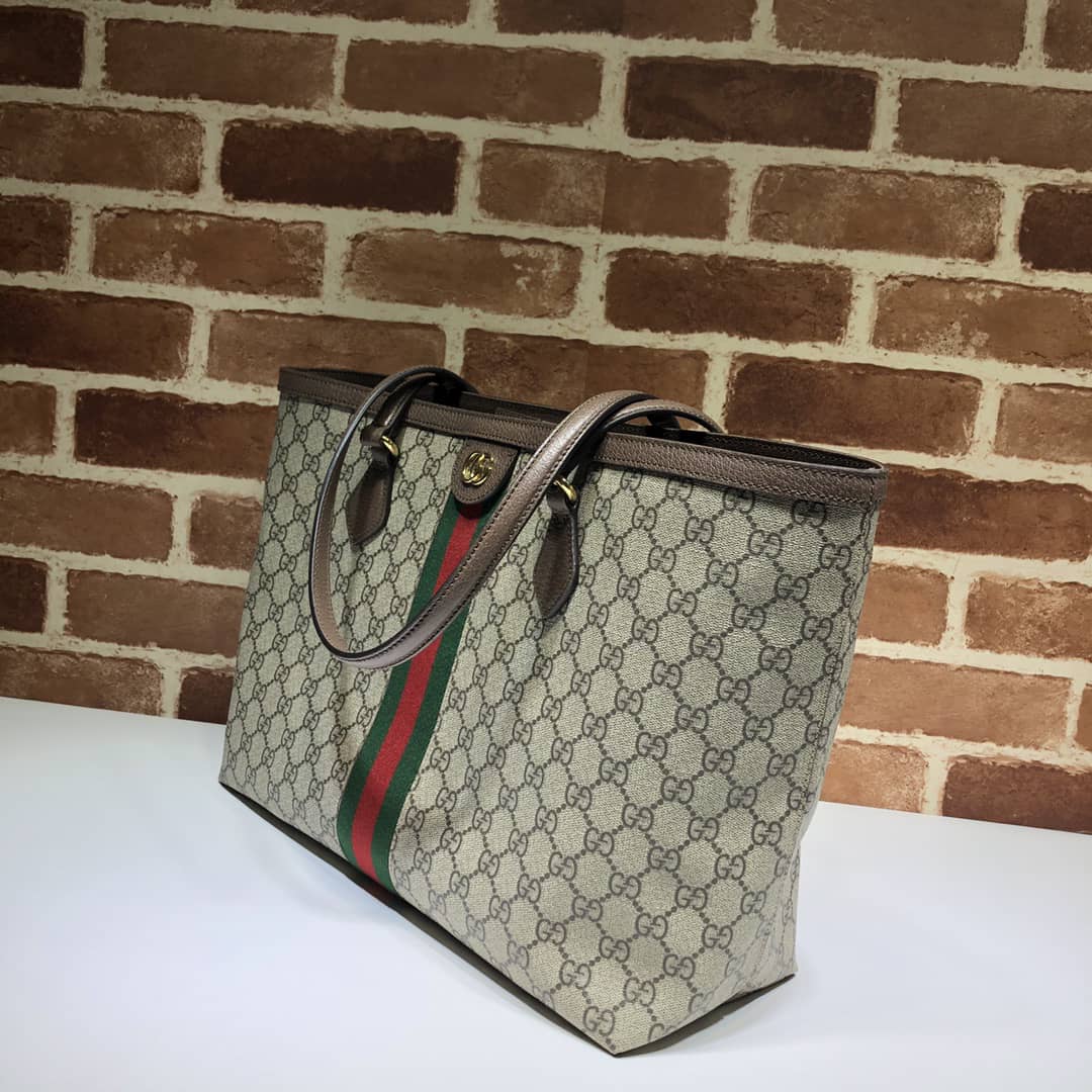 Gucci Ophidia Large Tote Bag Beige And Dark Brown Gg Supreme 38Cm 631685 96Iwb 8745