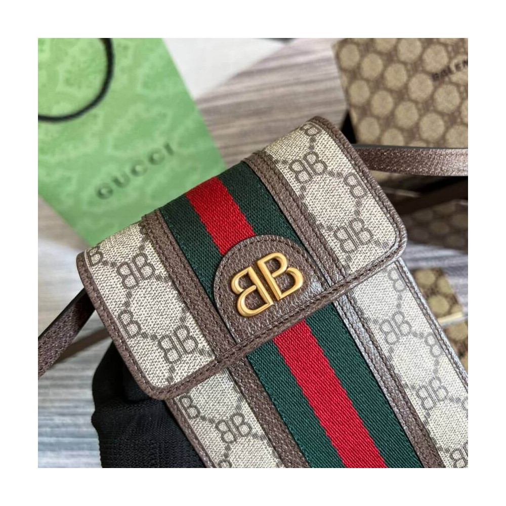 Balenciaga x Gucci Hacker Phone Bag Coffee