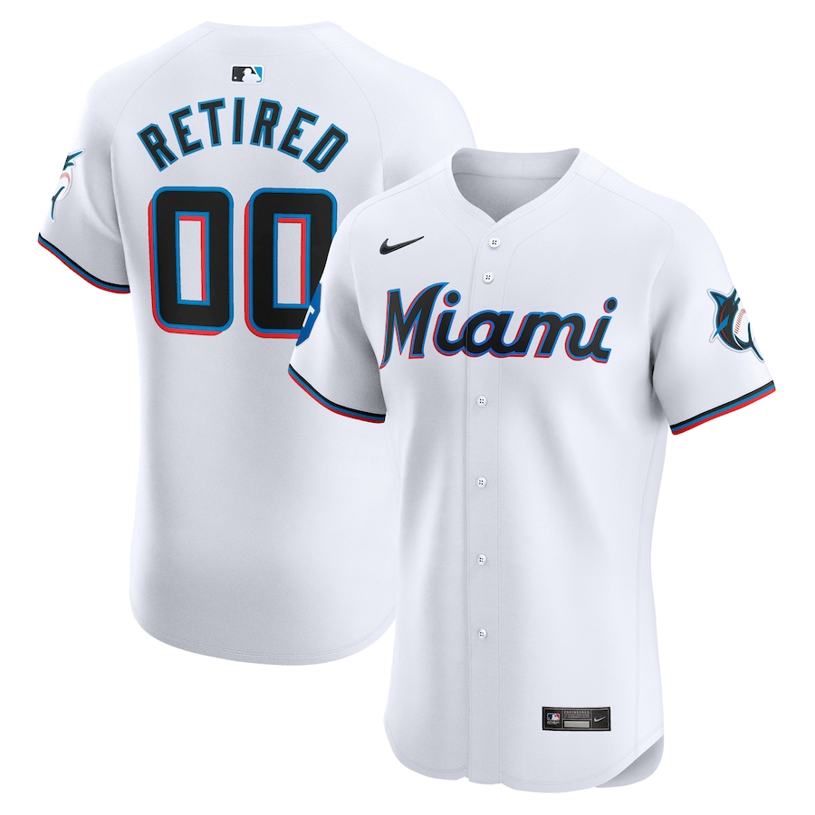 Miami Marlins Home Elite Pick-A-Player Retired Roster Patch Jersey White