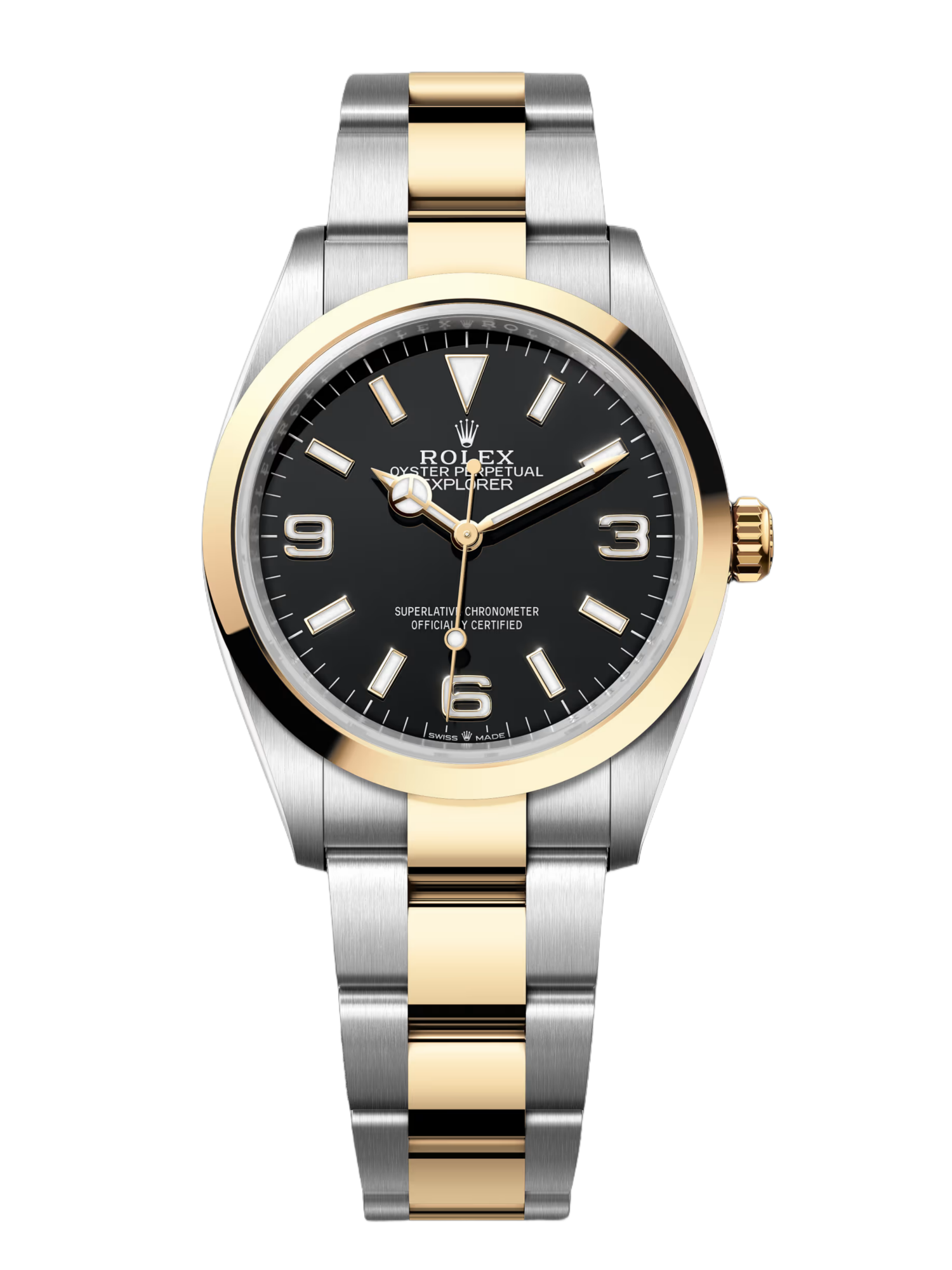 【Super Clone】Rolex Explorer 36 Black Dial Yellow Gold M124273 0001 Women's Watch