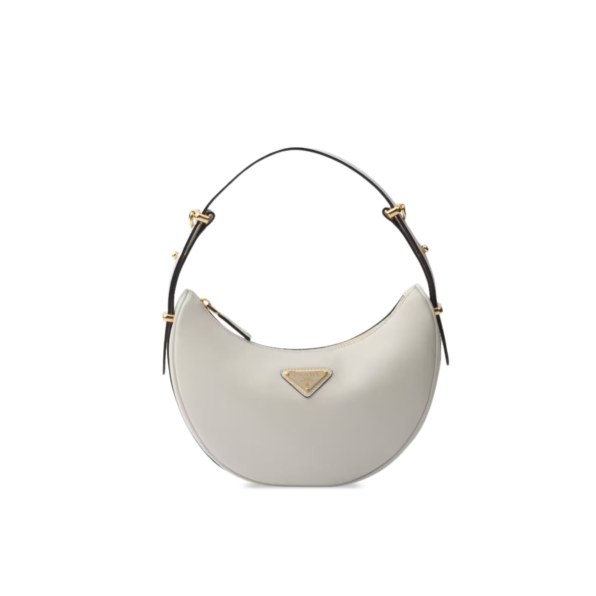 Prada Arqué Leather Shoulder Bag White 22.5cm