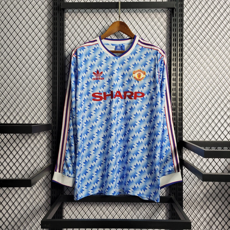 Retro Long Sleeve 1990-92 Manchester United away Football jersey retro