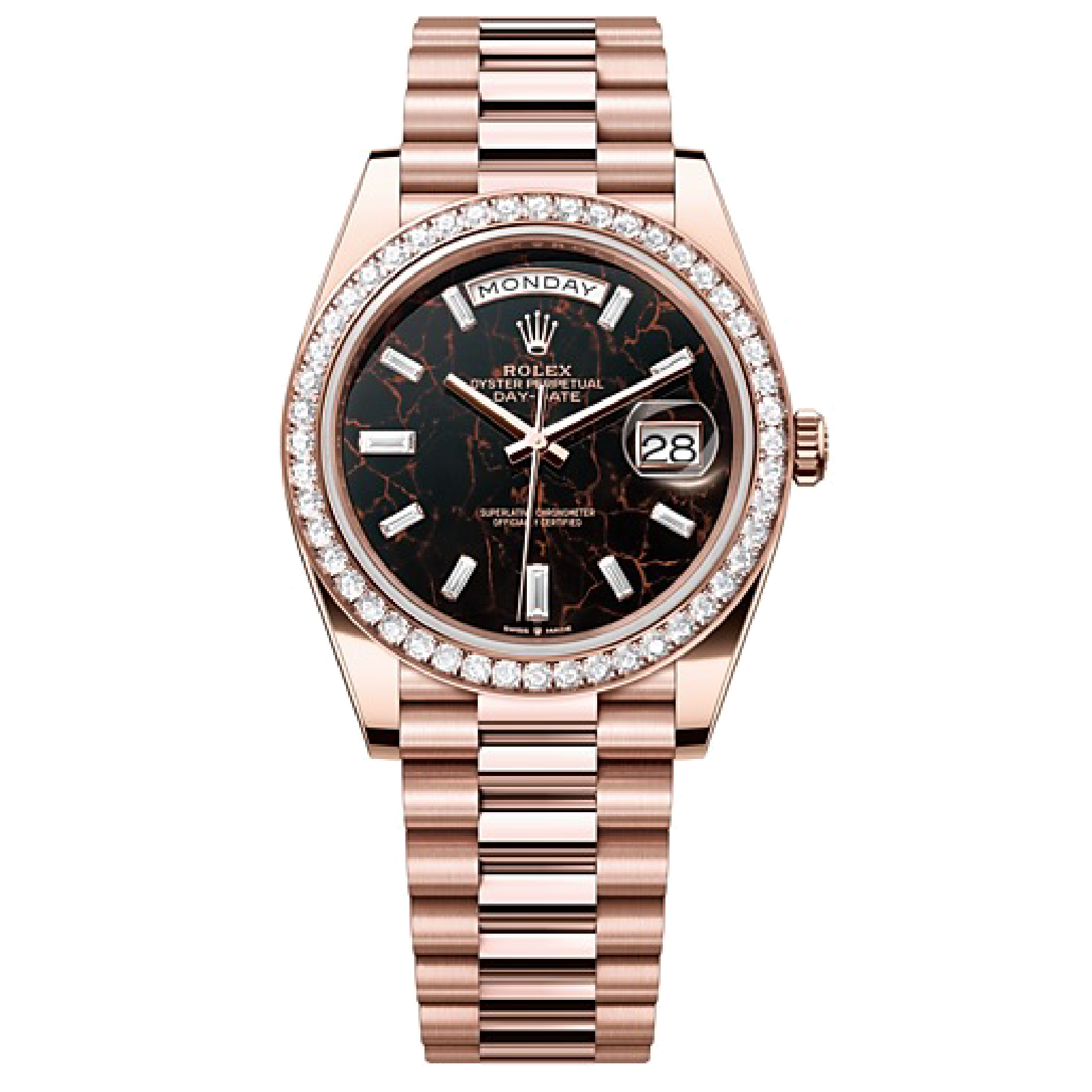 Rolex DAY-DATE Oyster, 40 mm, Everose gold and diamonds M228345RBR-0016