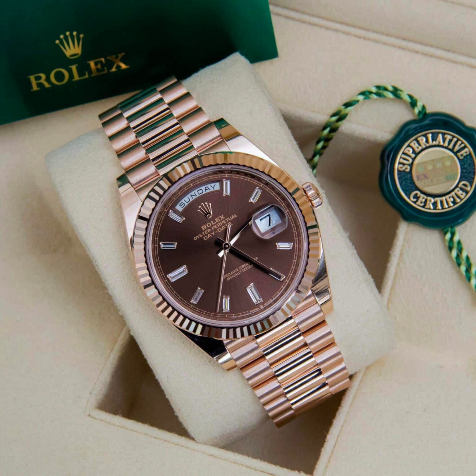 [Superclone] Rolex Day-Date 40mm Chocolate Dial Everose President 228235