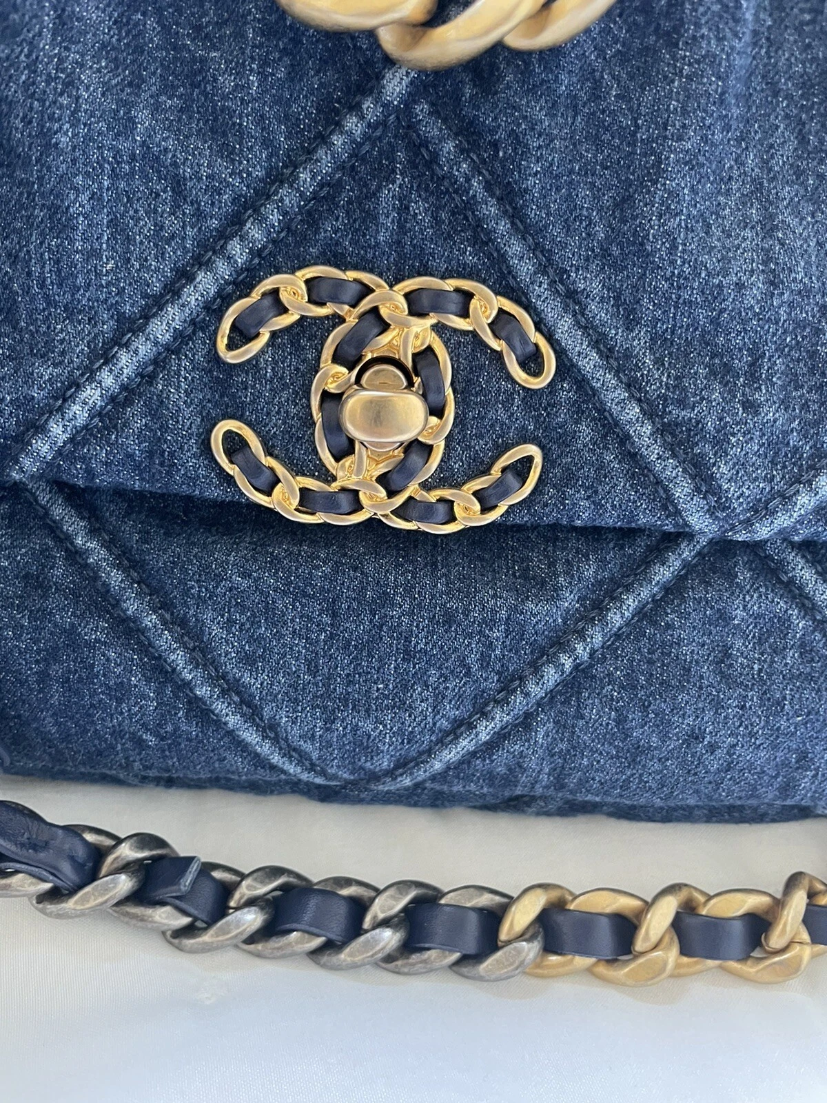 Chanel 19 Flap Denim Bag Blue 26cm/10.2in