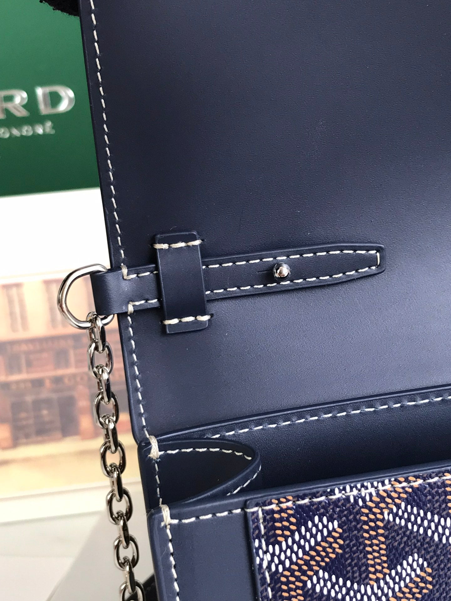 Goyard Duchesse Marie-Caroline Bag 25 Cm Navy Blue Goyardine Canvas And Smooth Calfskin