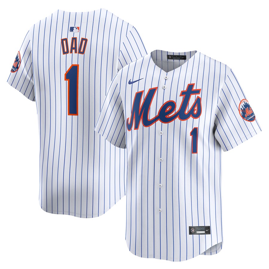 New York Mets #1 Dad Home Limited Jersey White