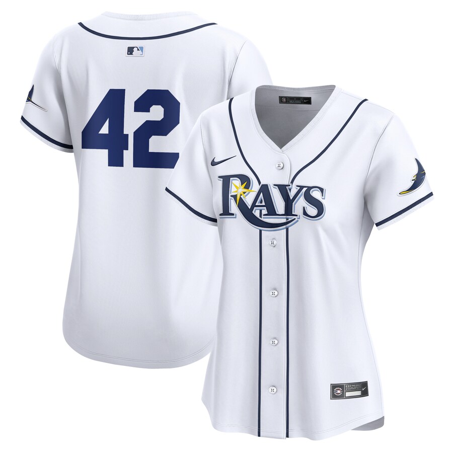Tampa Bay Rays Women's 2024 Jackie Robinson Day Home Limited Jersey  White