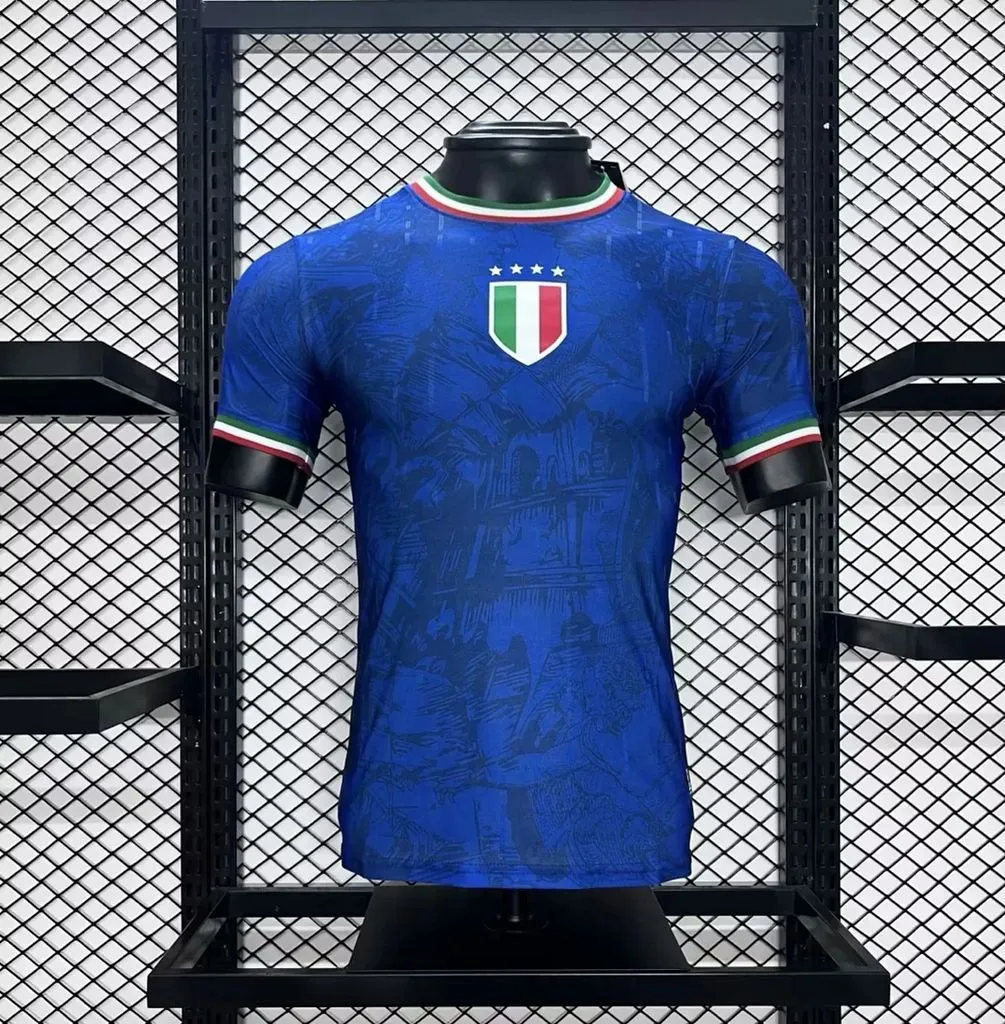 Player 2024-25 Italy Euro Blue co-branded version football jersey