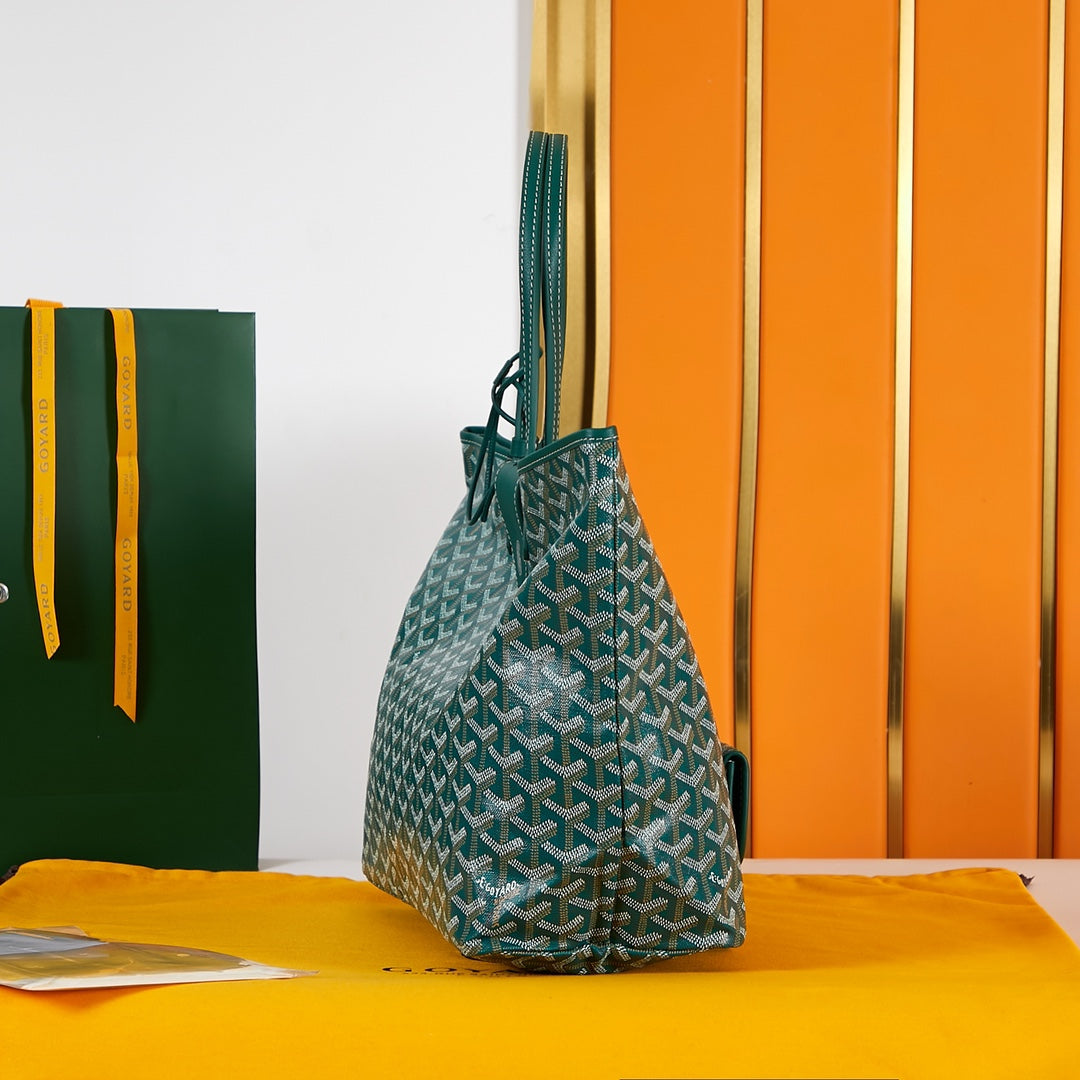 Goyard Saint Louis Pm 34Cm Green Canvas Chevroches Calfskin