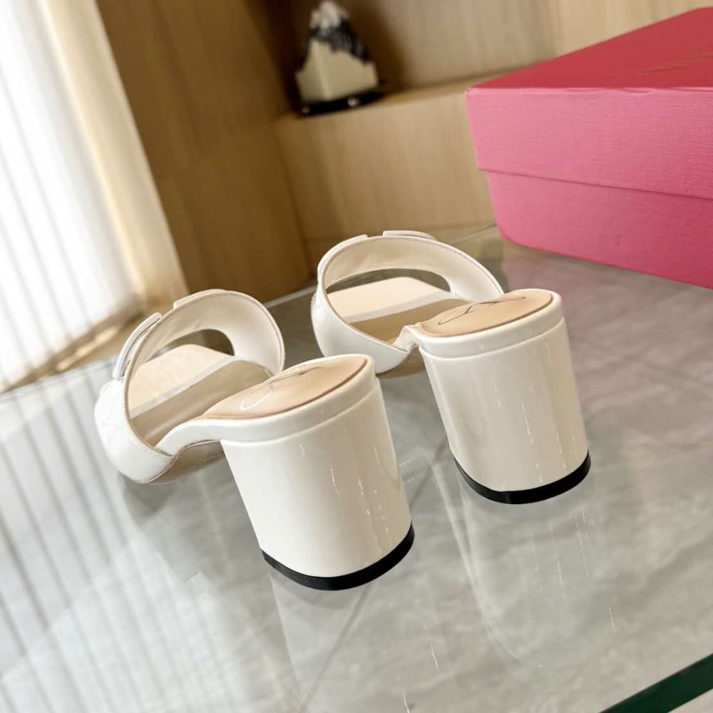 Valentino VLogo Signature White Slide Sandals