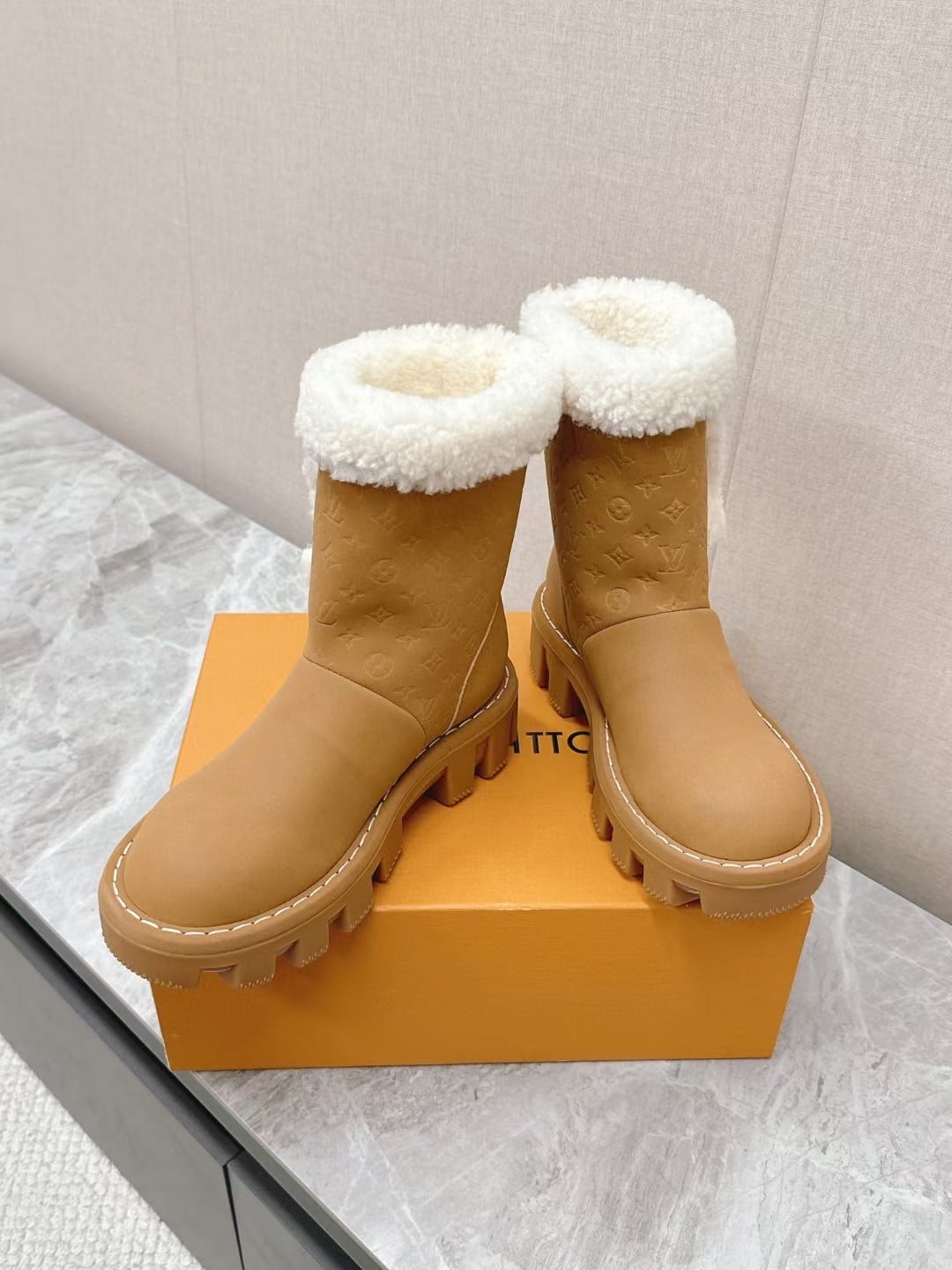 Louis Vuitton Ankle Boots In Bronze Brown