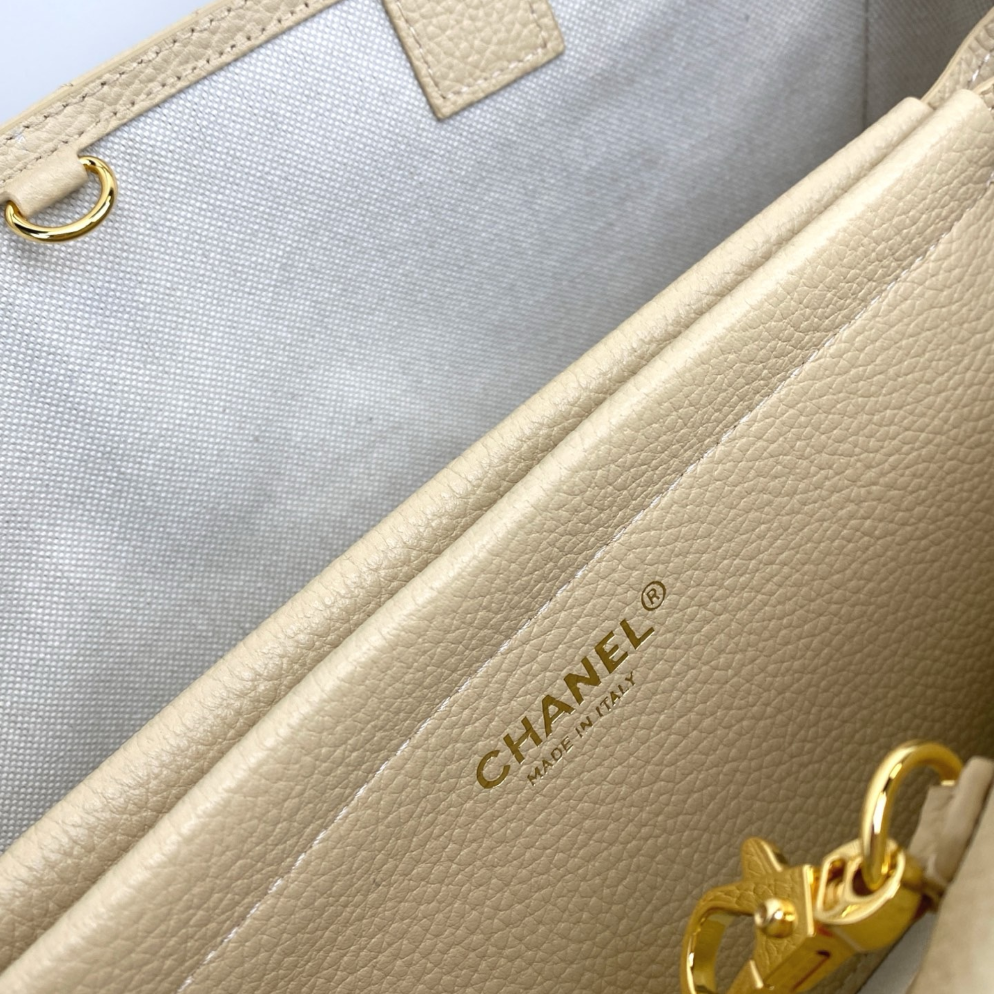 Chanel Urban Essential Tote Light Beige Caviar Gold Hardware 30cm/11.8in