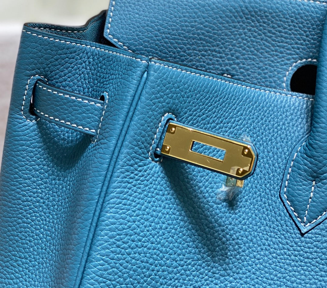 Hermes Birkin 35Cm Bag Cerulean Togo Gold Hardware